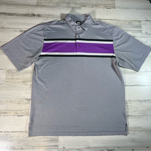 FootJoy Men’s Performance Golf SS Polo Shirt Gray Size 2XL XXL - Picture 1 of 6